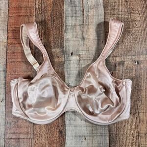 Bali Satin Underwire Bra 36D Nude Full Coverage Comfort Classic Beige 3382